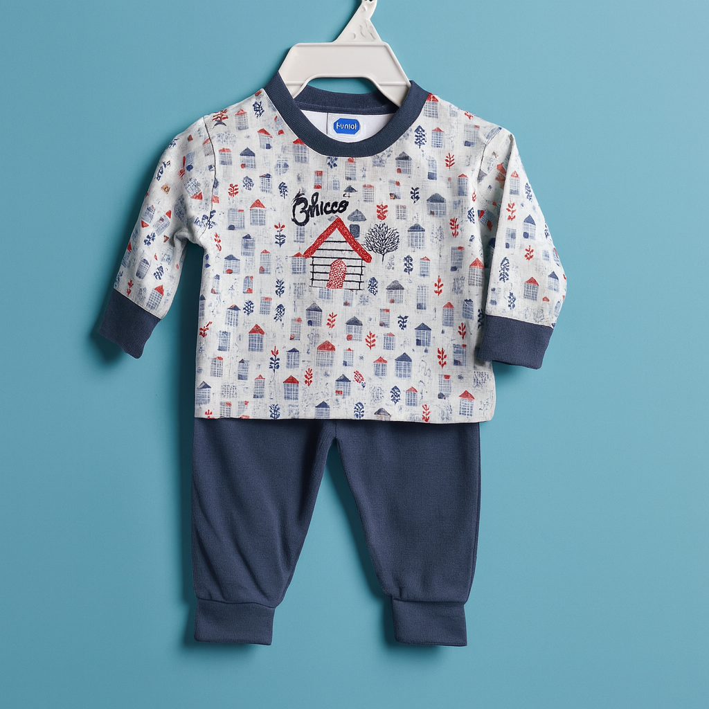 Baby Full Sleeves Pajama Set Blue | Lounge Wear for Toddlers